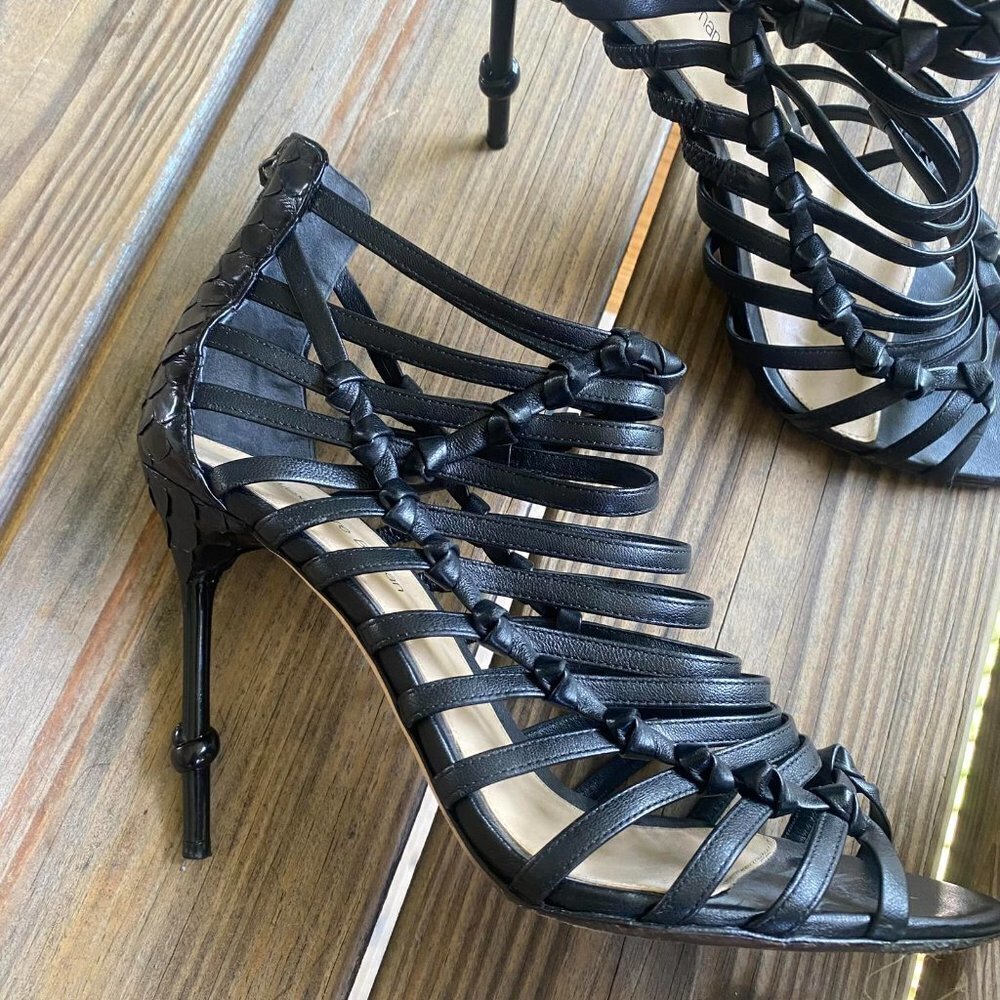 ALEXANDRE BIRMAN black strappy stiletto heels - Picture 4 of 8